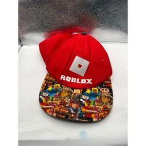 Roblox Red Snapback Hat Boys Girls Kids Adjustable Flat Brim Cartoon Characters